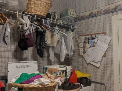 Laundry Room Wallpaper Installation